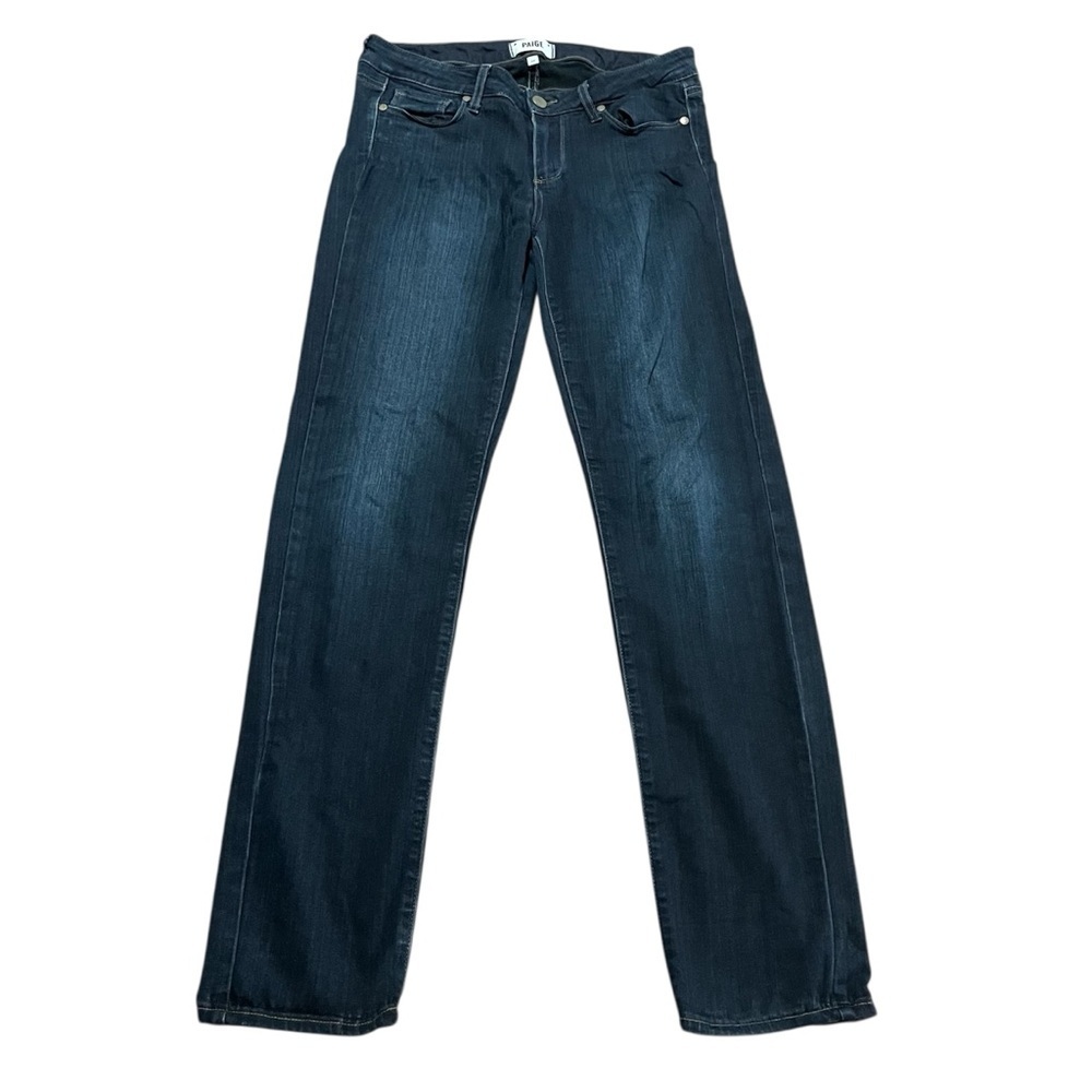 PAIGE Indigo Skyline Skinny Denim Jeans Size 28 Luxury Dark Wash Straight Leg